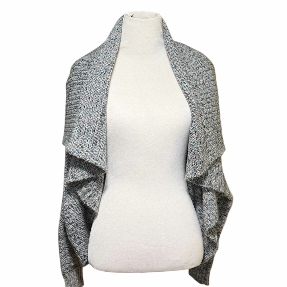 Maison Scotch Grey Cardigan Open Front US 4 minimalist capsule langenlook